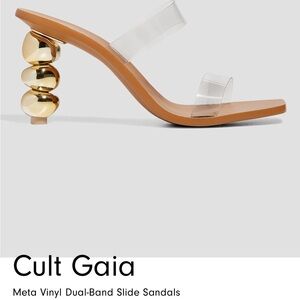 Cult Gaia Meta Vinyl Dual Band Slide Sandals